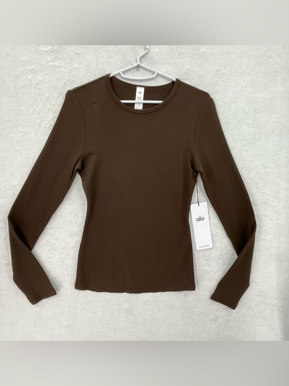 NWT Alo Yoga Ribbed Modal Long Sleeve Expresso Medium
